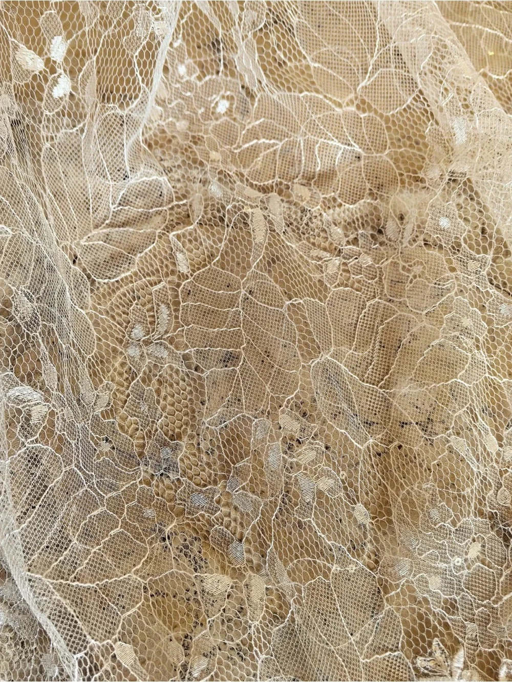 NWT Glitter Lace Beading Lace Trim Mantilla Veil, Sparkle Bridal Veil Mantilla W